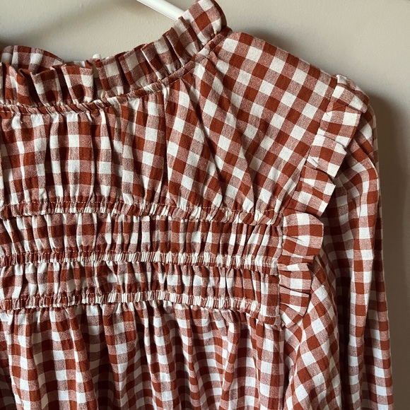 Haptics Holy Harper Gingham Plaid Check Brown Cinnamon Gingham Small - Picture 2 of 6